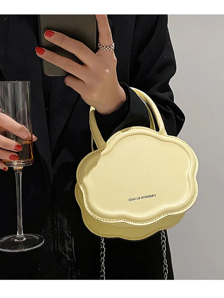 Women's Pu Leather Biscuit Shoulder Tote Bag