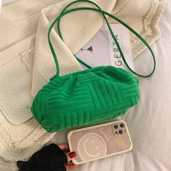 Women's Cloud Tote Bag Fall Striped Purse Handbag Lady Clutch