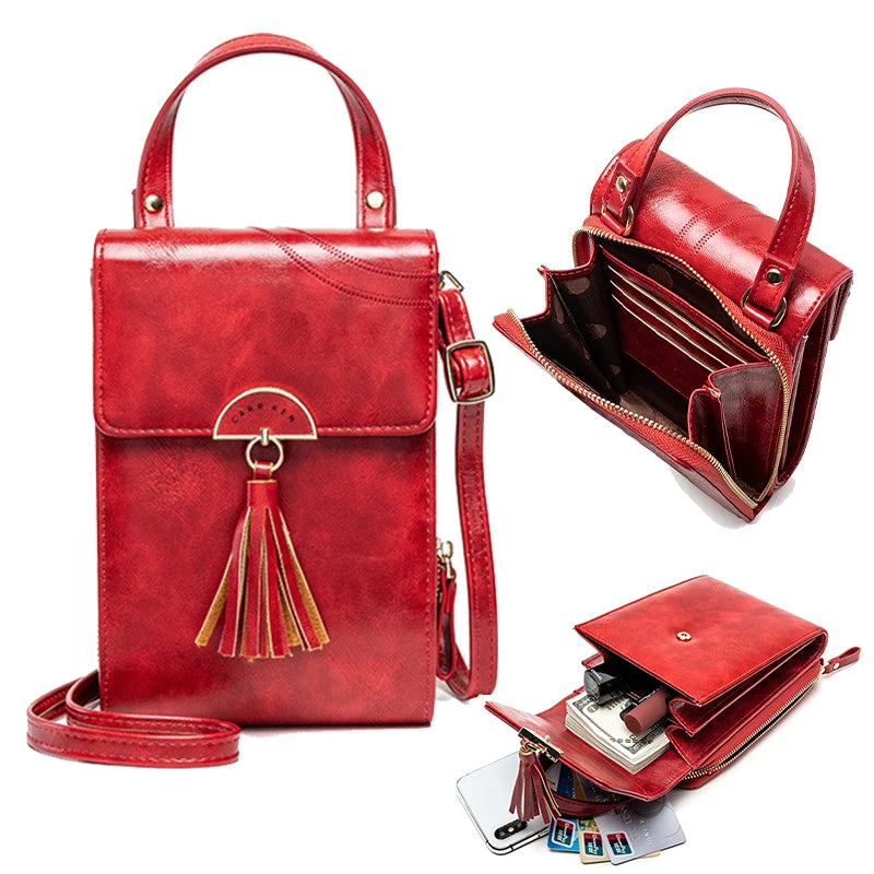 Women's Mini Crossbody Shoulder Bag Small Handbag Tote Leather Purse