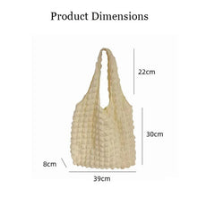 Pleated Women Shoulder Bags Large Capacity Female Vest Tote Small T