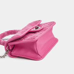 Luxury Lock Buckle Woolen Diamond Plaid Chain Small Square Bag