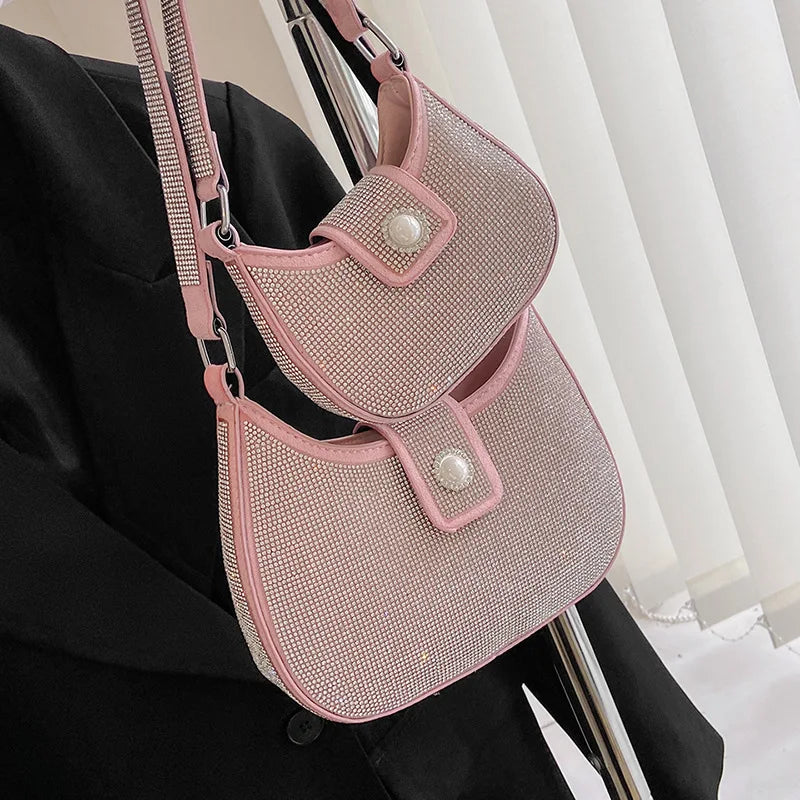 Diamond-Studded Lady Shoulder Bag Crossbody Tote