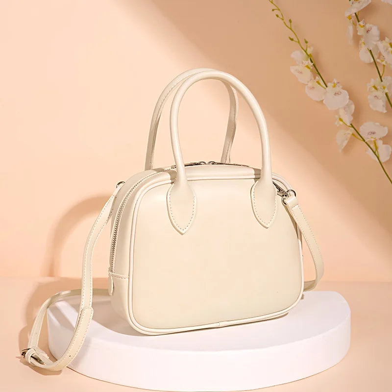 Women's PU Leather Shoulder Bag Top Handle Purse Small Tote Messenger