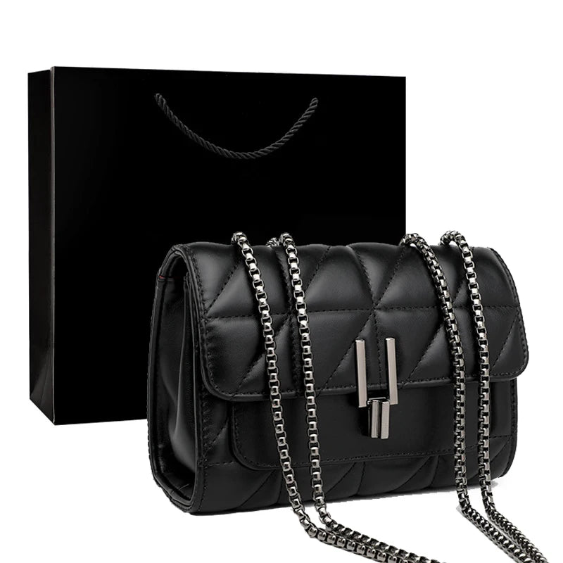Leather Chain Crossbody Bag for Women Ladies Handbags