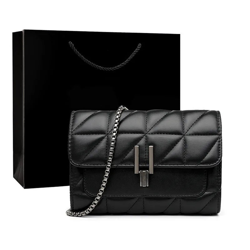 Leather Chain Crossbody Bag for Women Handbags Shoulder Bags