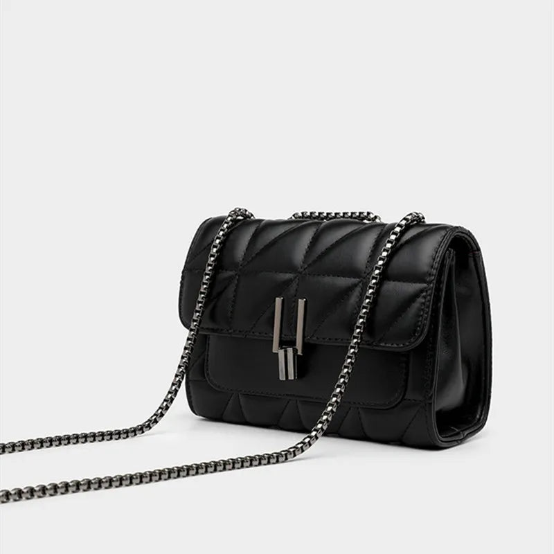 Leather Chain Crossbody Bag for Women Handbags Shoulder Bags