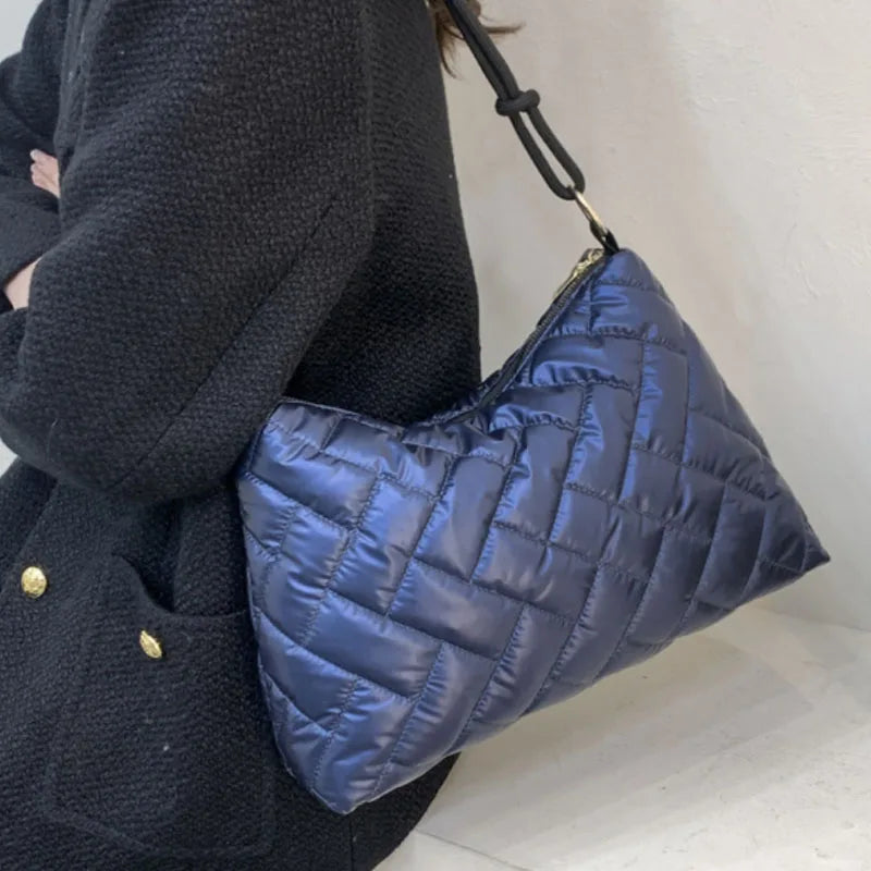 Trending Quilted Women Handbags High Capacity Nylon