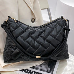 Trending Quilted Women Handbags High Capacity Nylon