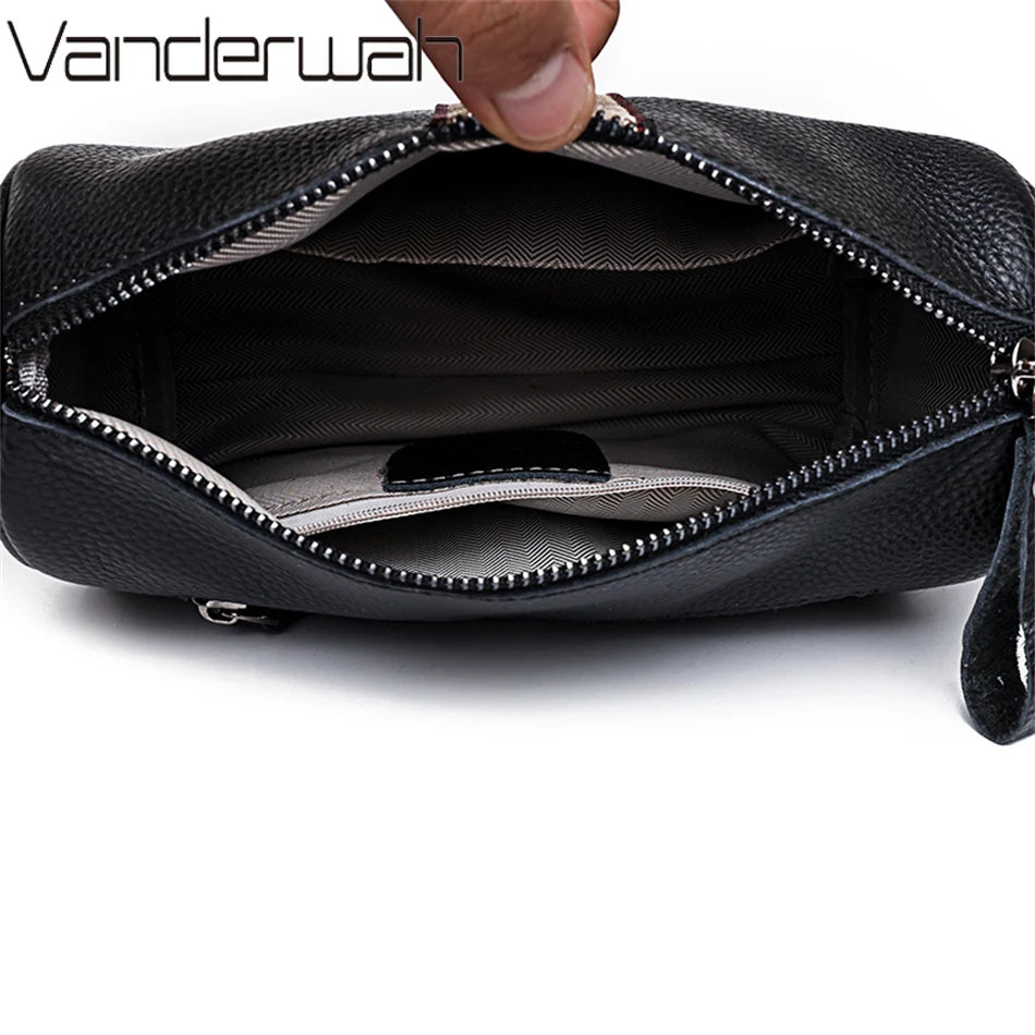 Cowhide Leather Crossbody Messenger Bag Retro Style Female Bolsos