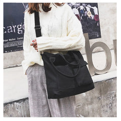Large Canvas Tote Bag Solid Colors Casual Shoulder Crossbody Travel Purse