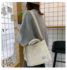 Corduroy Shoulder Bag Solid Buckle Messenger Small Square Bag