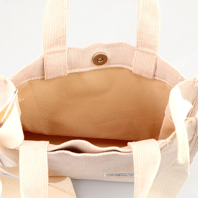 Corduroy Single Shoulder Bag Solid Buckle Small Square Bag