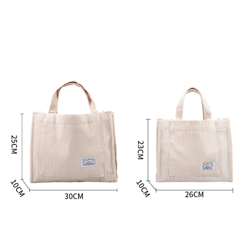 Corduroy Single Shoulder Bag Solid Buckle Small Square Bag