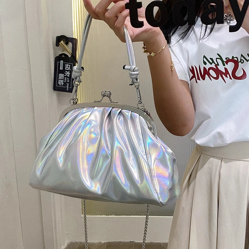 Women's Shell Evening Clutch Crossbody Bag Chain