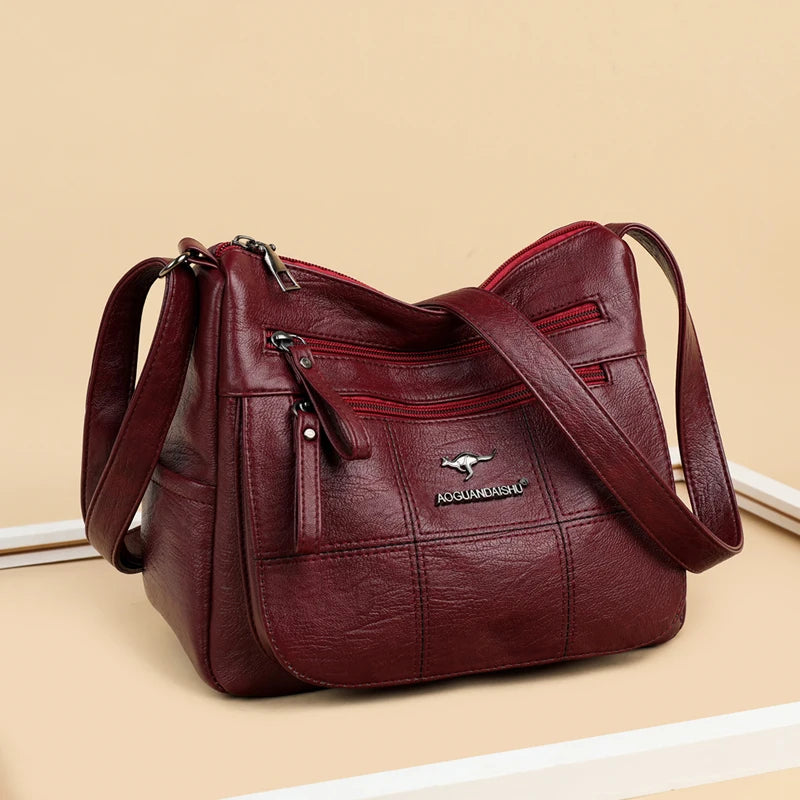 Soft PU Leather Crossbody Bag for Women Casual Messenger Bags