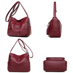 Soft PU Leather Crossbody Bag for Women Casual Messenger Bags
