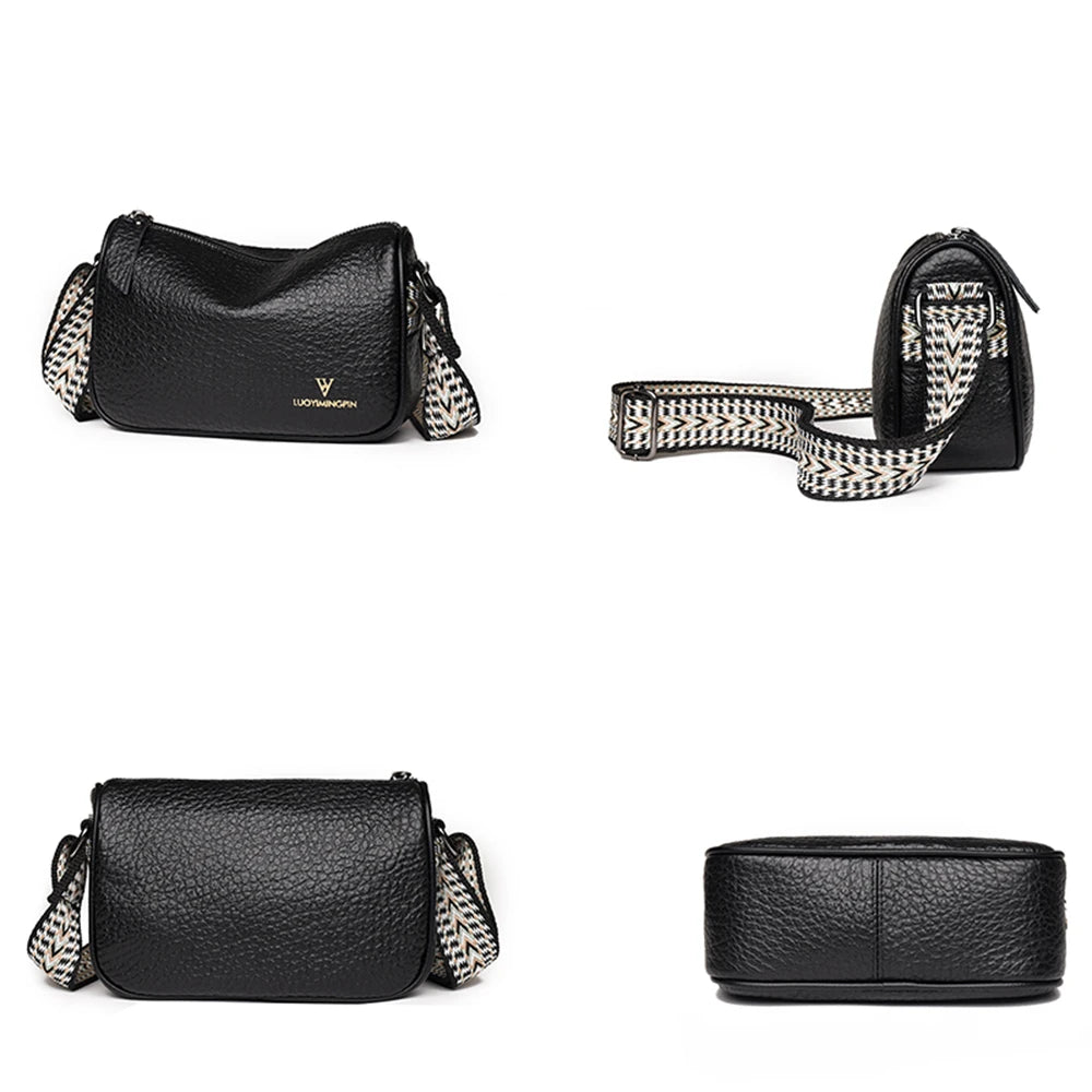 Leather Ladies Shoulder Bag Solid Women Messenger Bags