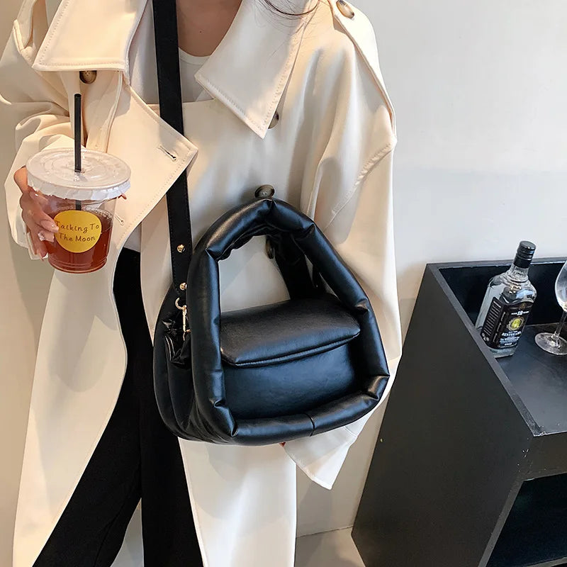 PU Leather Crossbody Bag with Short Handle for Women