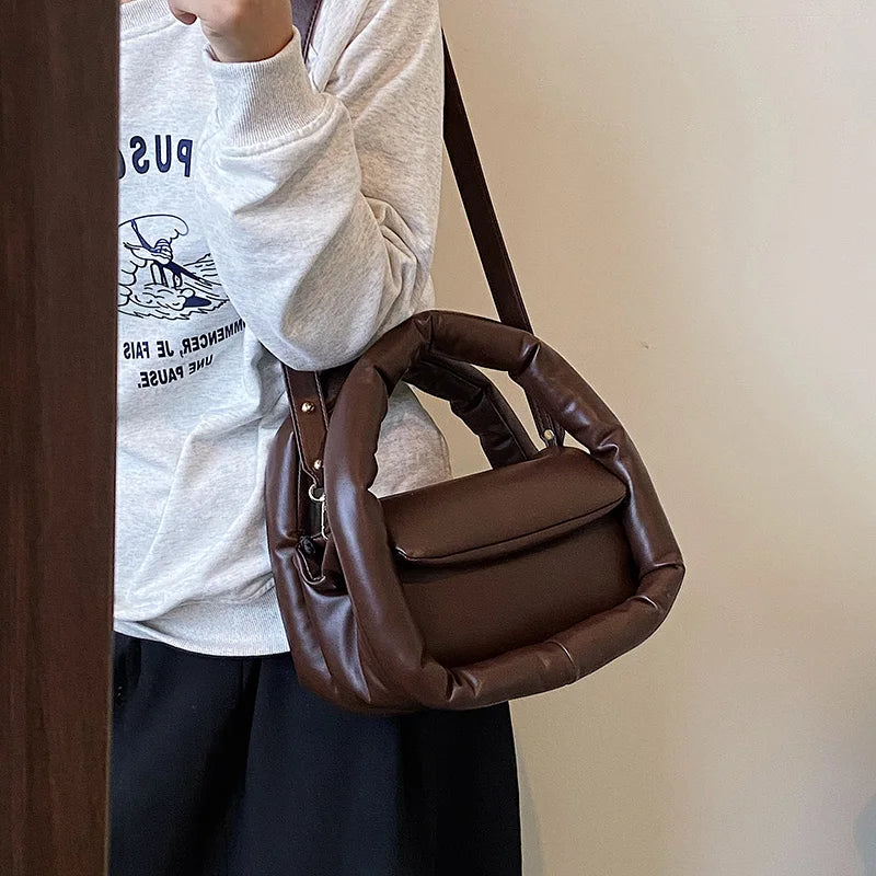 PU Leather Crossbody Bag with Short Handle for Women