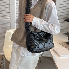 Quilted Padded Women Shoulder Bag Winter Tote Crossbody Space Handbag