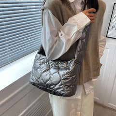 Quilted Padded Women Shoulder Bag Winter Tote Crossbody Space Handbag