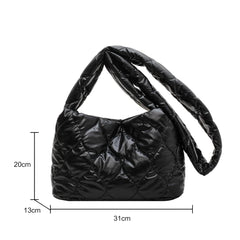 Quilted Padded Women Shoulder Bag Winter Tote Crossbody Space Handbag