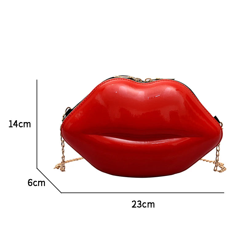 Lip Print Women's Shoulder Bag Zipper Messenger Handbag
