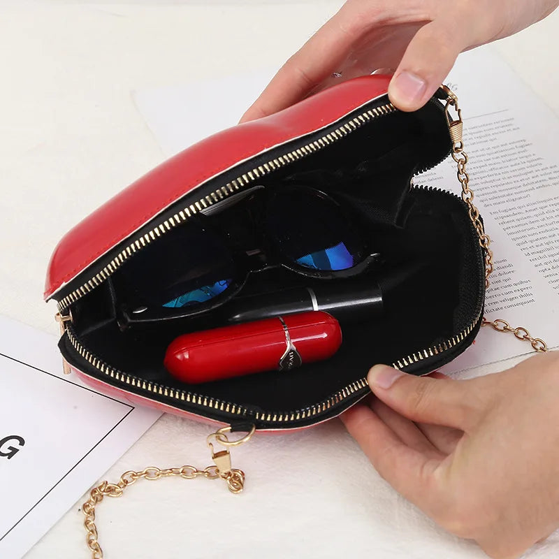 Lip Print Women's Shoulder Bag Zipper Messenger Handbag