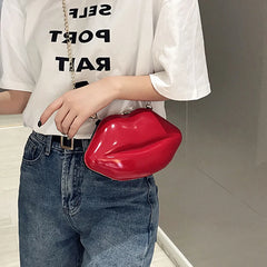 Lip Print Women's Shoulder Bag Zipper Messenger Handbag