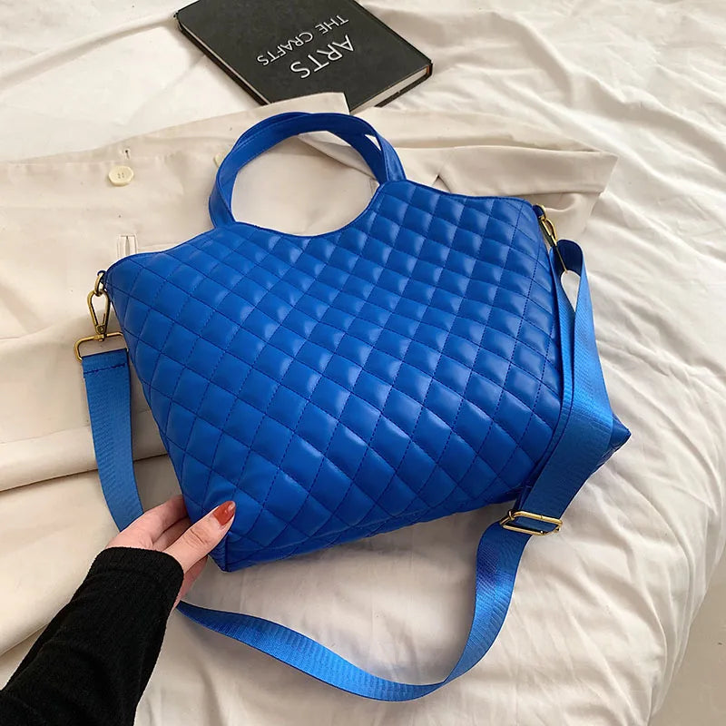 Women Plaid Totes Large Capacity Shoulder Bag Casual Handbags