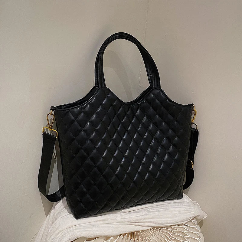 Women Plaid Totes Large Capacity Shoulder Bag Casual Handbags