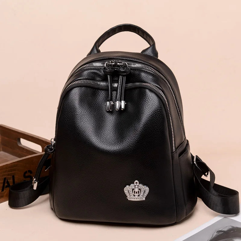 Women Travel Backpack High Soft PU Leather Women Backpack Girls School Backpack