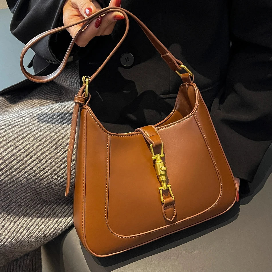 Women's PU Leather Shoulder Crossbody Bag Underarm Bag