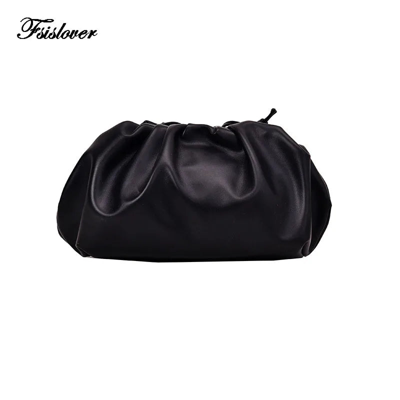 Women Clutch Bag Pleated Dumpling Shoulder Messenger Bag