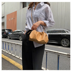 Women Clutch Bag Pleated Dumpling Shoulder Messenger Bag