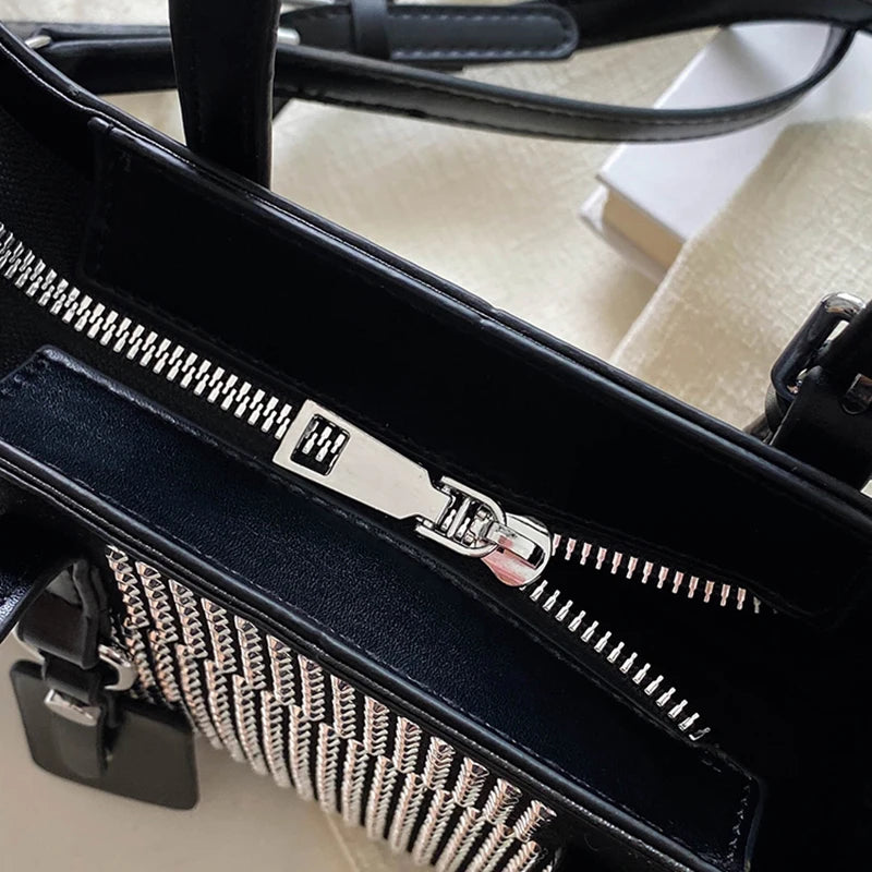 Diamond Women Party Handbag Ladies Shoulder Crossbody Texture Pu All-match Tote