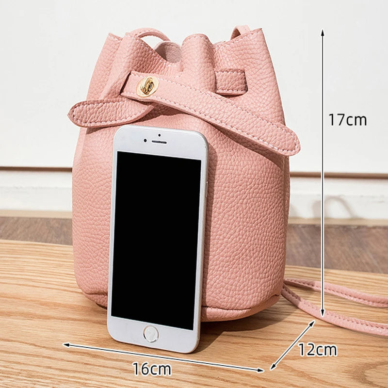 Lychee Pattern Vintage Messenger Bucket Bag