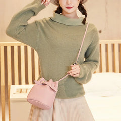 Lychee Pattern Vintage Messenger Bucket Bag