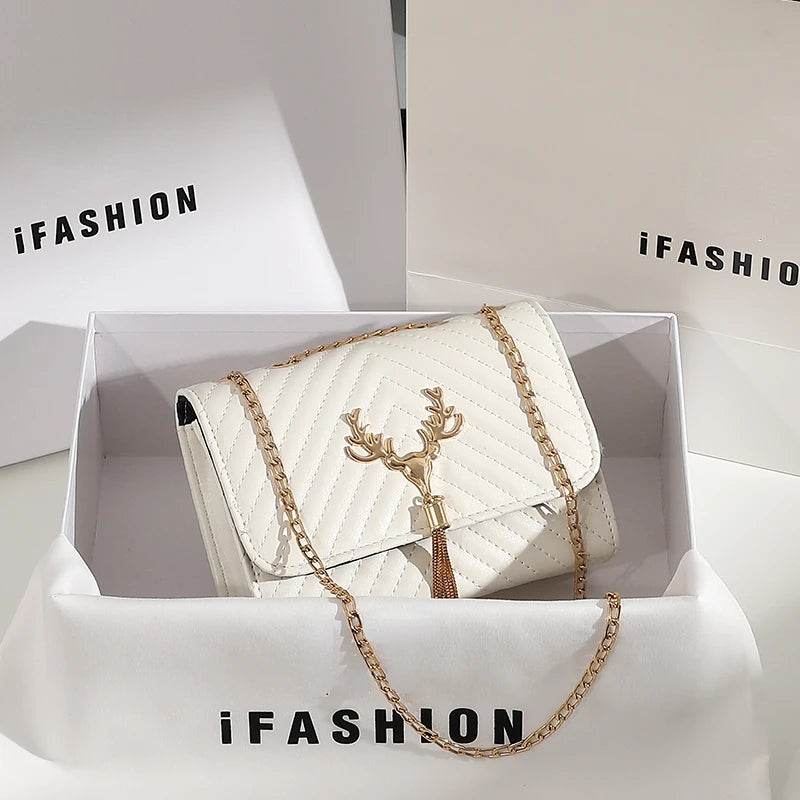 Tassel Chains Shoulder Bag for Women Crossbody Bag