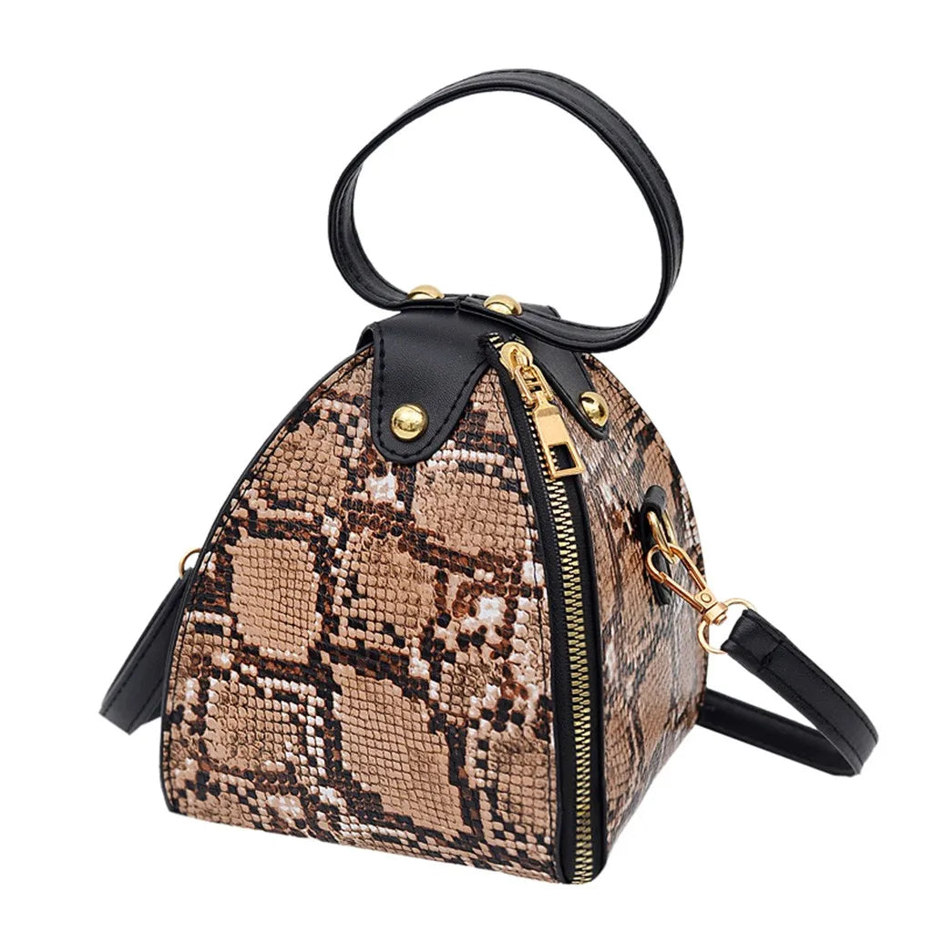 Leopard Print Women's Leather Shoulder Bag Messenger Bag