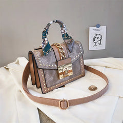 Rivet Crossbody Bag Small Messenger Red