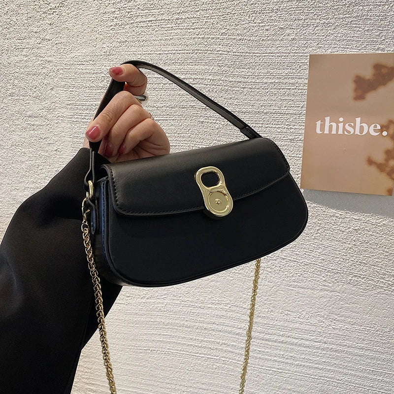 High Leather Shoulder Bag Crossbody Flap Messenger Sac