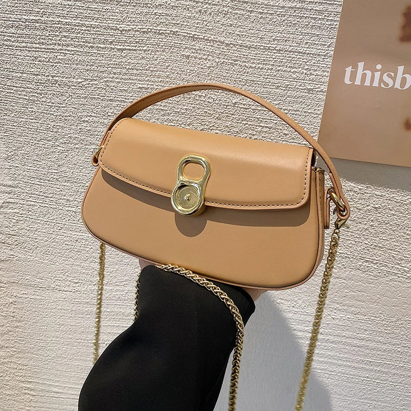 High Leather Shoulder Bag Crossbody Flap Messenger Sac