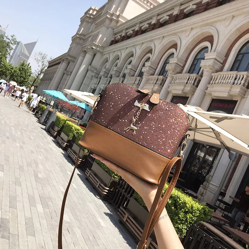 Leather Women Crossbody Shoulder Messenger Bags Shell Shape Lady Mini Bag