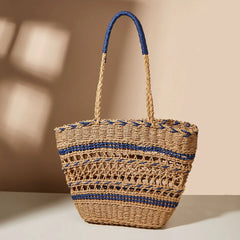 Women Handbag Hollow Woven Large Straw Tote Bag Shoulder Bag