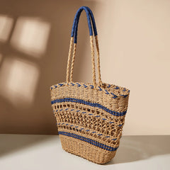 Women Handbag Hollow Woven Large Straw Tote Bag Shoulder Bag