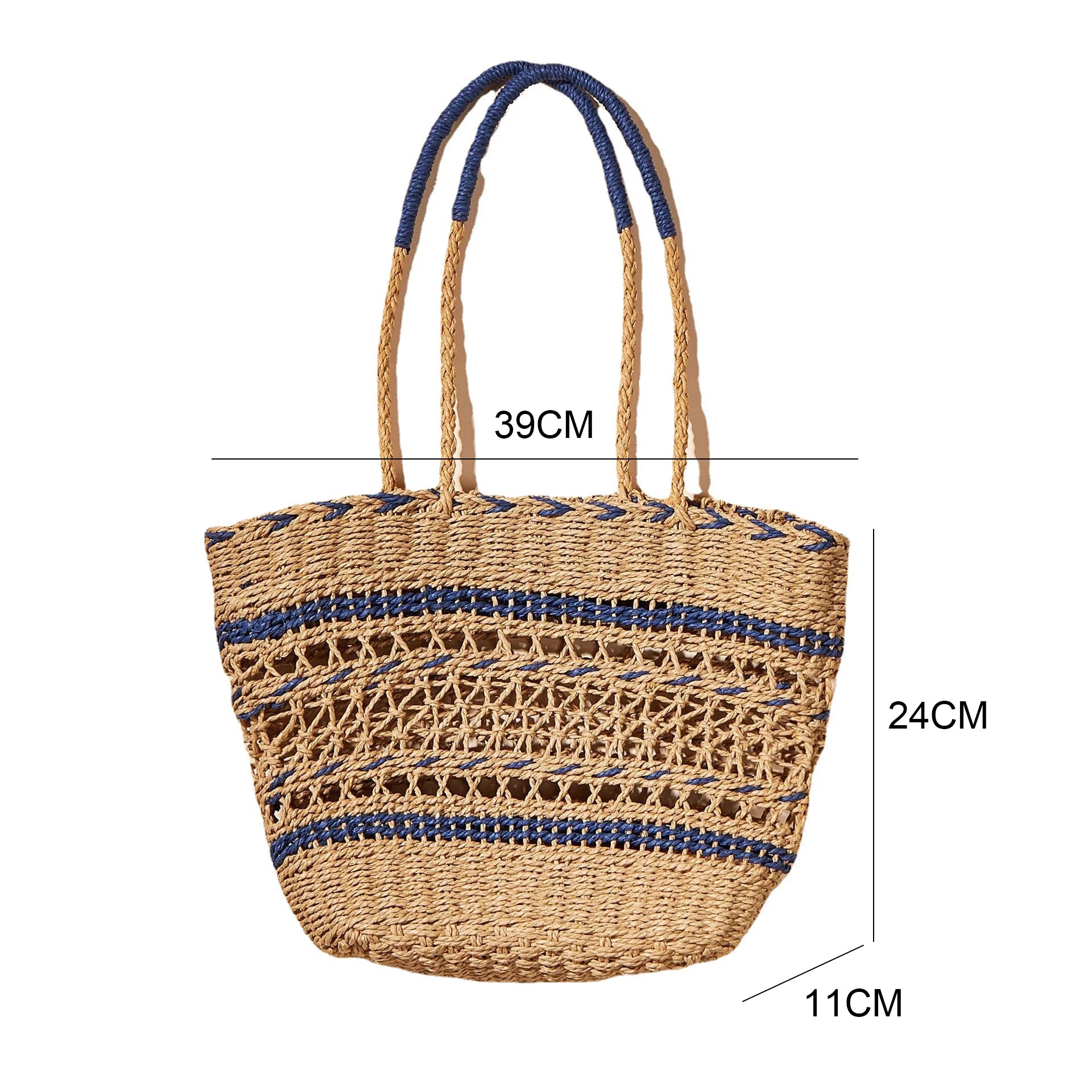 Women Handbag Hollow Woven Large Straw Tote Bag Shoulder Bag