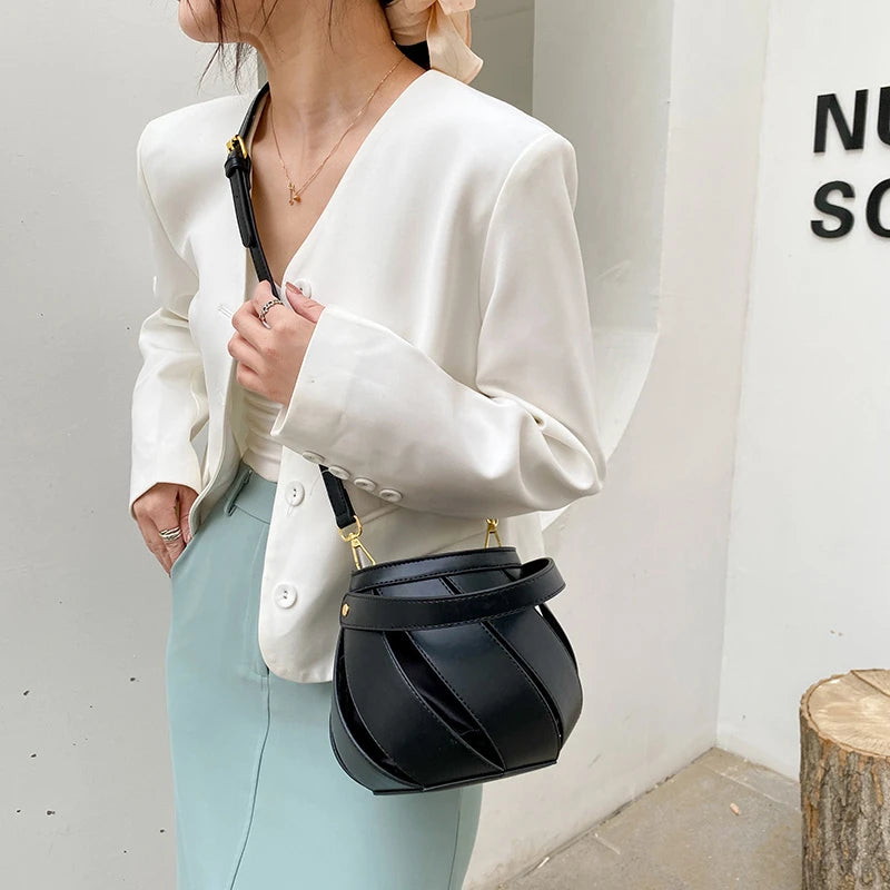Summer Bucket Crossbody Bag Hollow Out Women Handbags