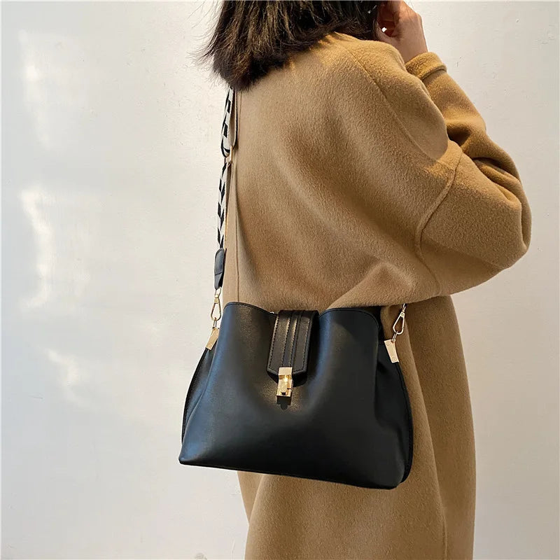 Women Winter Bucket Shoulder Bag Crossbody Tote Handbag