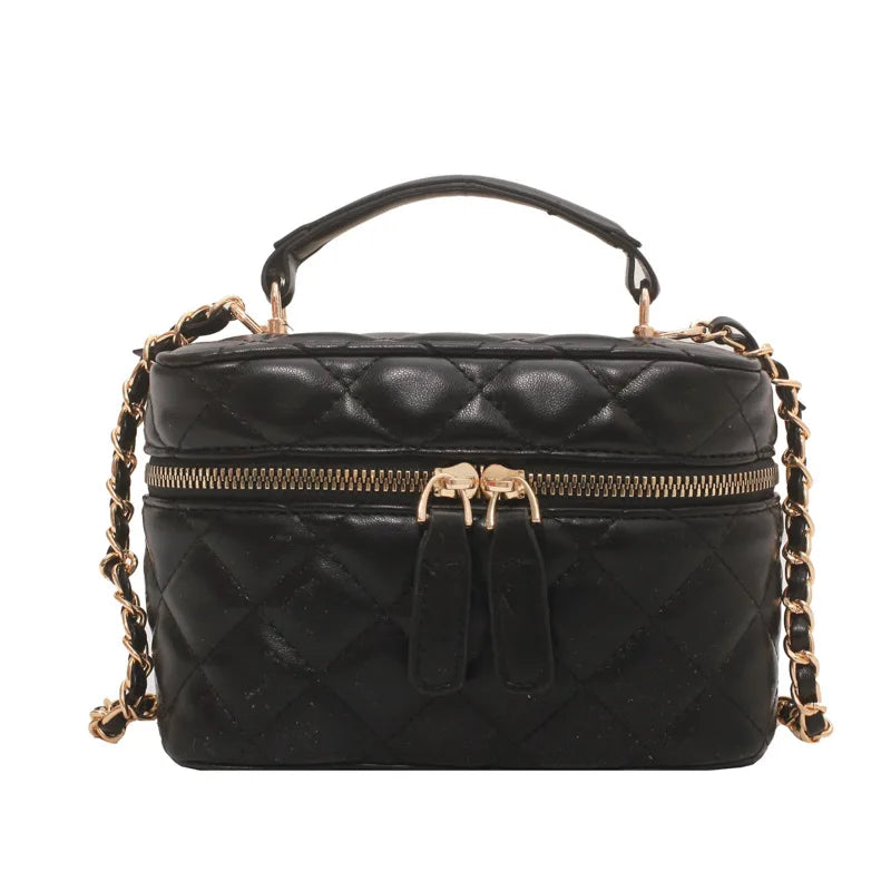 Small Box Crossbody Bag for Women Chains Purse Square Clutch